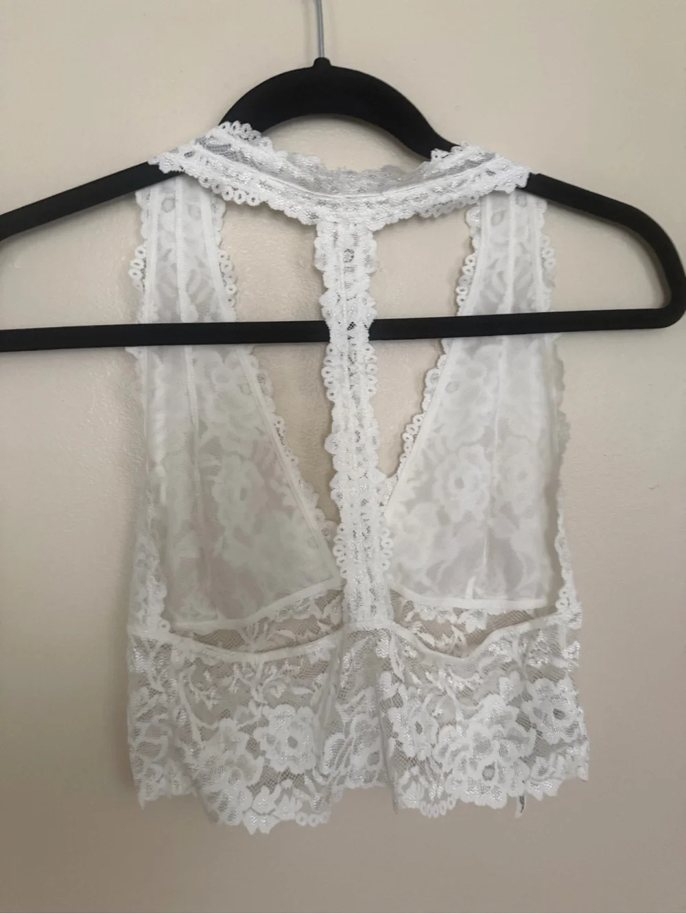 Intimately by Free People- White Lace Plunge Bralette